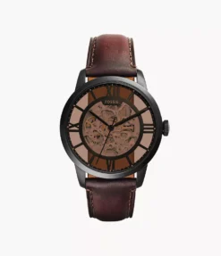 FOSSIL TOWNSMAN AUTOMATIC DARK BROWN LEATHER