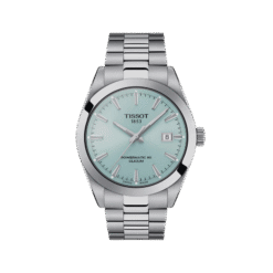 TISSOT GENTLEMAN POWERMATIC 80 SILICIUM ANALOG STAINLESS STEEL WATCH (ICEBLUE DIAL)