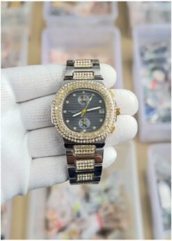 Pate_k Philippe Nautilus Diamond Two Tone Black - J1672