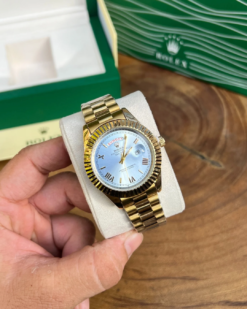 Rolee_x Oyster Perpetual Day Date Diamond 40 Battery Gold-Tiffny