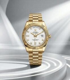 Role_x Oyster Perpetual Day Date Diamond Gold-White 40 Battery