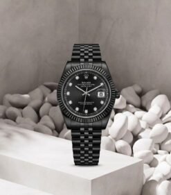 Rolee_x Oyster Perpetual Date Just Full Black Diamond