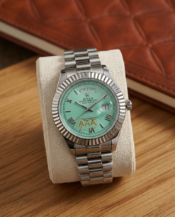 Rolee_x Oyster Perpetual Day Date Diamond 40 Battery Silver-Tiffny