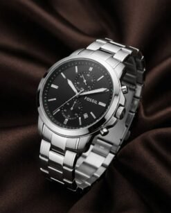 Fossi_l Minimalist Chronograph Silver-Black