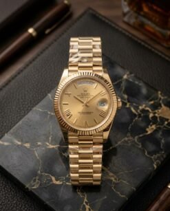 Role_x oyster Perpetual Day Date 40 Battery Gold-Gold