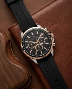 Tommmy Hilfige_r Oxford Chronograph Silicon Belt Black