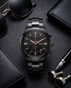 Fossii_l Minimalist Chronograph Black-Copper