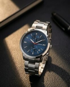 Fossii_l Minimalist Chronograph Silver-Blue
