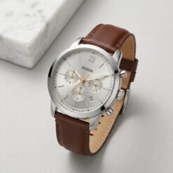Fossii_l Neutro Chronograph DarkBrown Silver Grey Gold Niddle