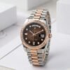 Rolee_x Oyster Perpetual Day Date Diamond 2Ton-Copper-Brown 40 Battery