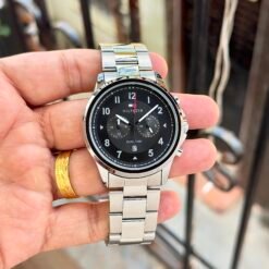 Tommy Hilfigee_r Dual Time Silver Black