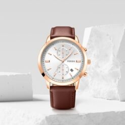 Fossii_l Townsman Chronograph DarkBrown-Copper-White