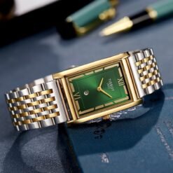 Tissoo_t 1853 T-Classic Heritage Rectangular Style 2Ton-Gold-Green