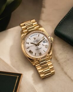 Rolee_x Oyster Perpetual Day Date 40 Battery Gold-White