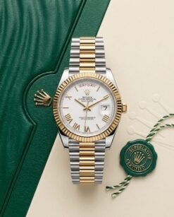 Rolee_x Oyster Perpetual Day Date 40 Battery 2Ton-Gold-White
