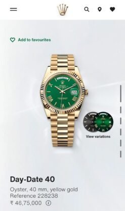 Rolee_x Oyster Perpetual Day Date 40 Battery Gold-Green