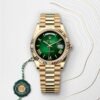 Rolee_x Oyster Perpetual Day Date 40 Battery Gold Green