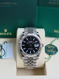 Rolee_x Oyst uuer Perpetual Date Just Silver-Black